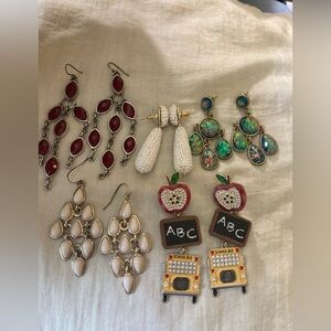 Bundle‎ of 5 Pairs Statement Chandelier Dangle Earrings for Pierced Ears